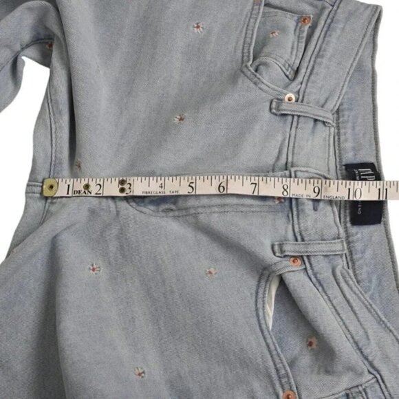 Gap Girlfriend Embroidered Jeans Ankle Light Wash Daisy Flowers Size 2/26 - Picture 10 of 12
